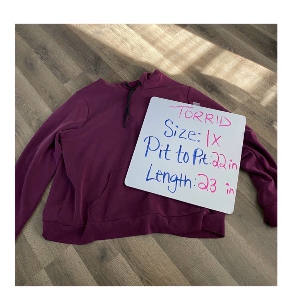 TORRID Active Purple Hooded Sweatshirt - Picture 9 of 10